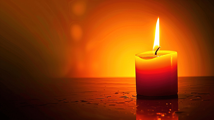 pngtree a single burning candle flame or light glowing on an orange image 15646781